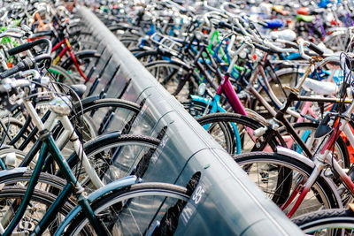 Bicycles parked at rack