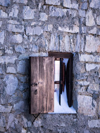 Closed door of old building