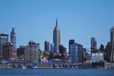 Modern buildings in city against sky