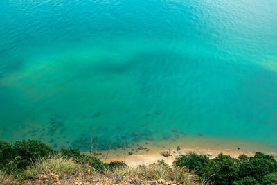 High angle view of sea shore