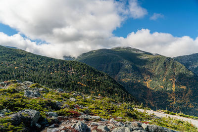 Scenic view of mountains against sky
