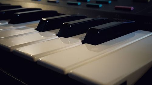 Close-up of piano keys