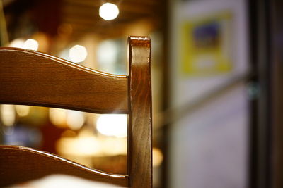 Close-up of empty seats on table at home