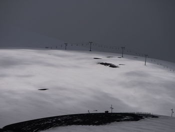 Scenic view of bridge against sky during winter