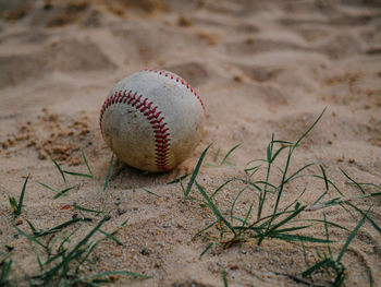 Close-up of ball on field