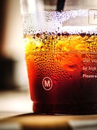 Close-up of drink on table