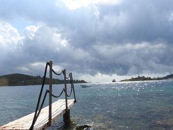 View of sea against cloudy sky