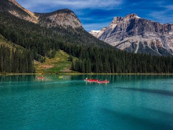 Scenic view of lake against mountains