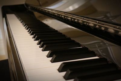 Close-up of piano keys