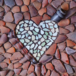 Close-up high angle view of cobblestone