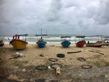 Scenic view of beach against sky