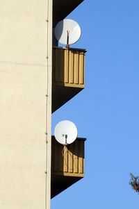 A parabolic antenna or satellite dish for receiving radio waves