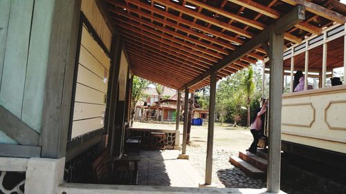 People at railroad station in city