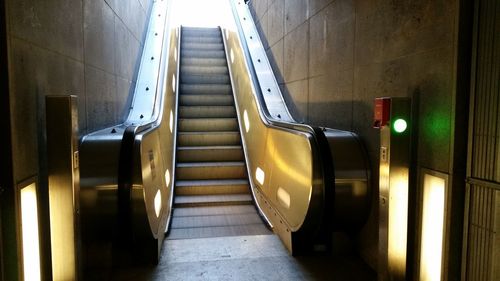 Interior of illuminated staircases