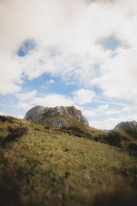 Surface level of land against sky