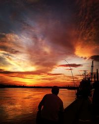 Scenic view of sea during sunset