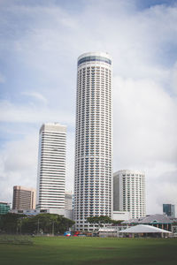 Modern buildings against sky in city