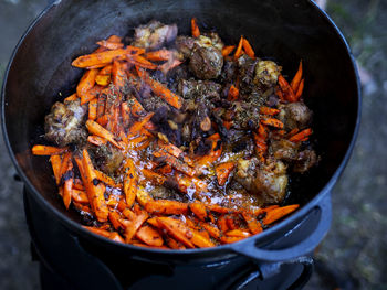 Carrot is added to lamb stew. pilaf is made from lamb or beef, rice, carrots and onions with spices
