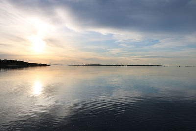 Scenic view of sea against sky at sunset