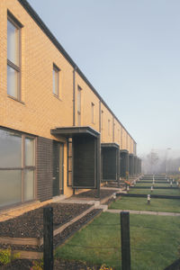 Building against clear sky