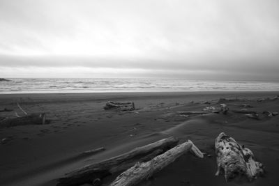 Scenic view of beach against sky