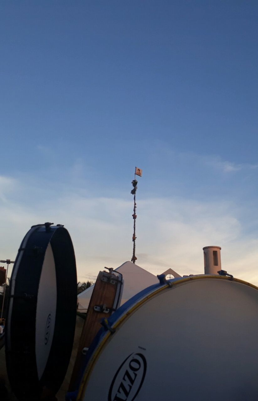 sky, blue, architecture, nature, built structure, no people, communication, vehicle, day, technology, cloud