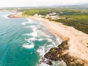 High angle view of beach