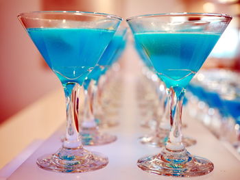 Close-up of drink in glass on table