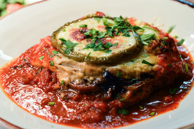 Close-up of food in plate