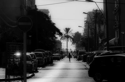 Cars on city street