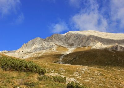 Low angle view of mountain against sky