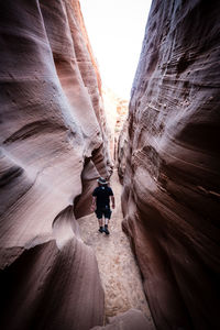 Man on rock formations