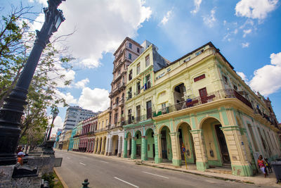 Low angle view of buildings against sky