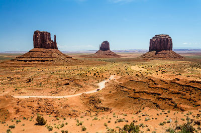 Rock formations on landscape against sky
