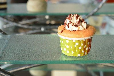 Close-up of cupcakes on table