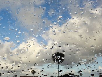 Full frame shot of wet glass window