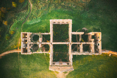 Close-up of cross on grass