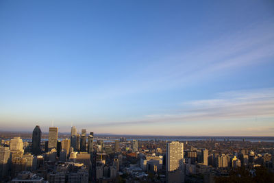 View of downtown montreal from mount royal chalet