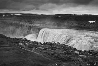 Scenic view of waterfall