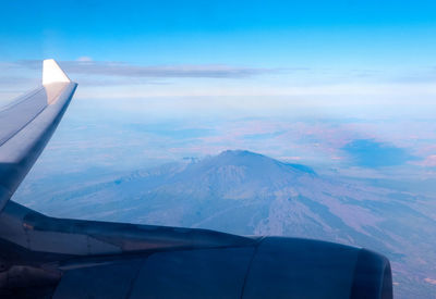 Aerial view of mountain against sky