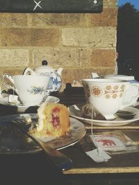 Close-up of food on table