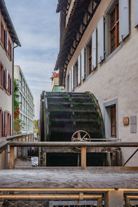 The wheel of the paper mill in basel, switzerland, europe.