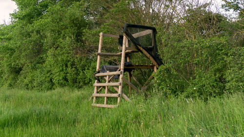 Lifeguard hut on field