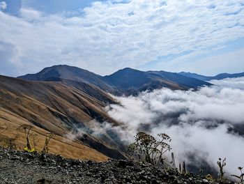 Scenic view of mountains against sky