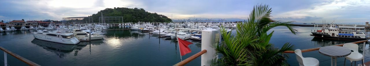 Panoramic view of marina
