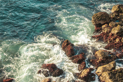 High angle view of beach