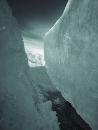 Frozen water in sea