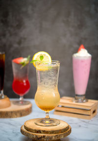 Close-up of drink on table