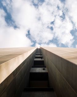 Low angle view of staircase against sky