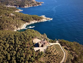 High angle view of beach